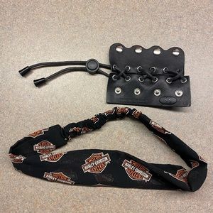 Harley Davidson Headband and Original Hair Glove Combo